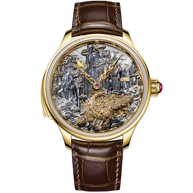 Tourbillon | Three-Legged Golden Crow | Minute Repeater | Gold-Engraved | Automaton | 46mm Sea-Gull