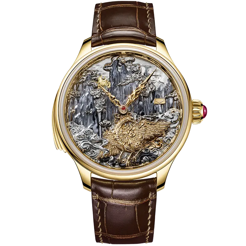 Tourbillon | Three-Legged Golden Crow | Minute Repeater | Gold-Engraved | Automaton | 46mm Sea-Gull