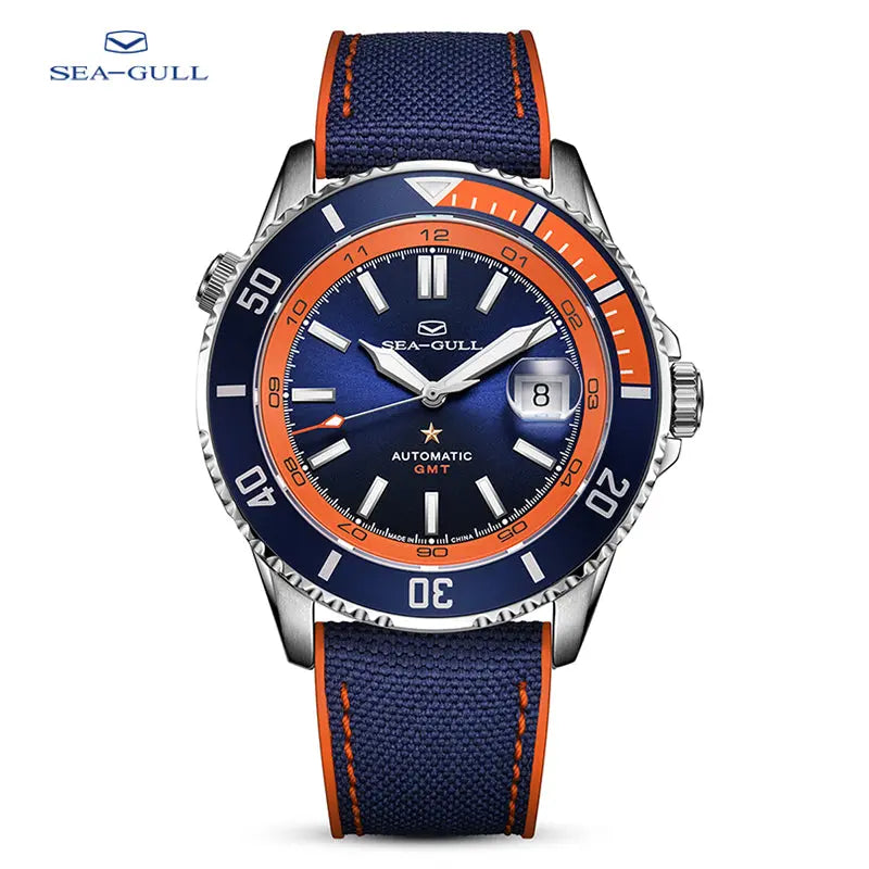 Ocean Series | Dual Time Zone | GMT | 200M Waterproof | Luminous | Calendar | 43.5mm Sea-Gull