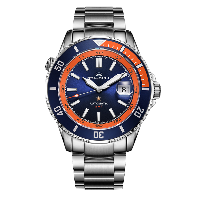 Serie Oceánica | Doble Zona Horaria | GMT | 200M Impermeable | Luminiscente | Calendario | 43.5mm