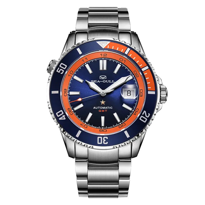 Ocean Series | Dual Time Zone | GMT | 200M Waterproof | Luminous | Calendar | 43.5mm Sea-Gull