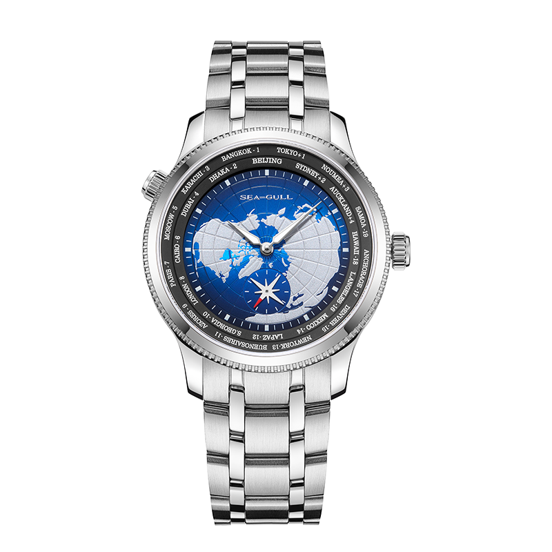 GMT Watch | World Time | Sub Second Dial | 41mm Sea-Gull
