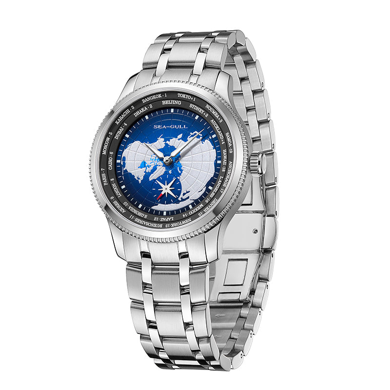 GMT Watch | World Time | Sub Second Dial | 41mm Sea-Gull
