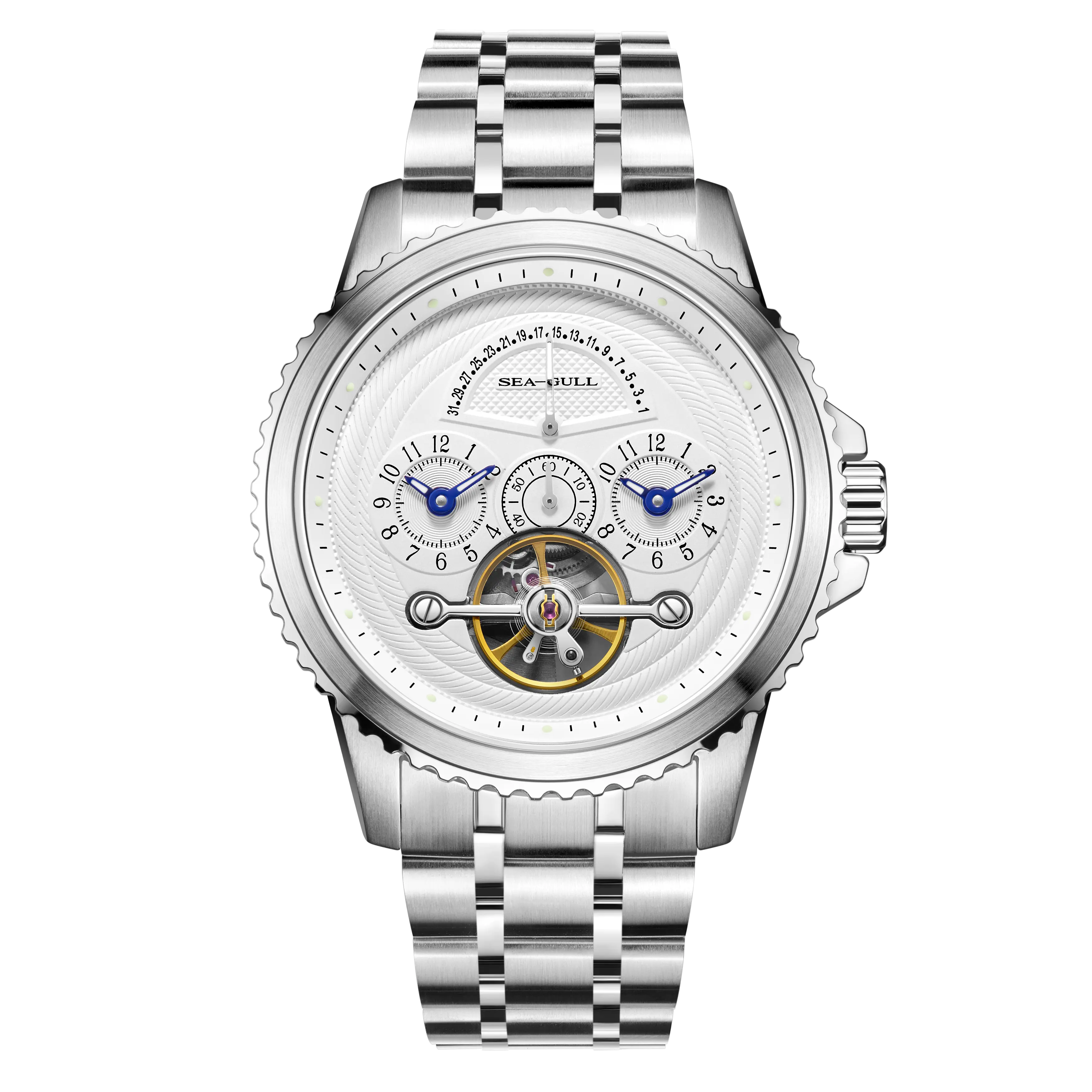 Dual Time Zone | Retrograde Calendar | Flywheel | 44mm Sea-Gull