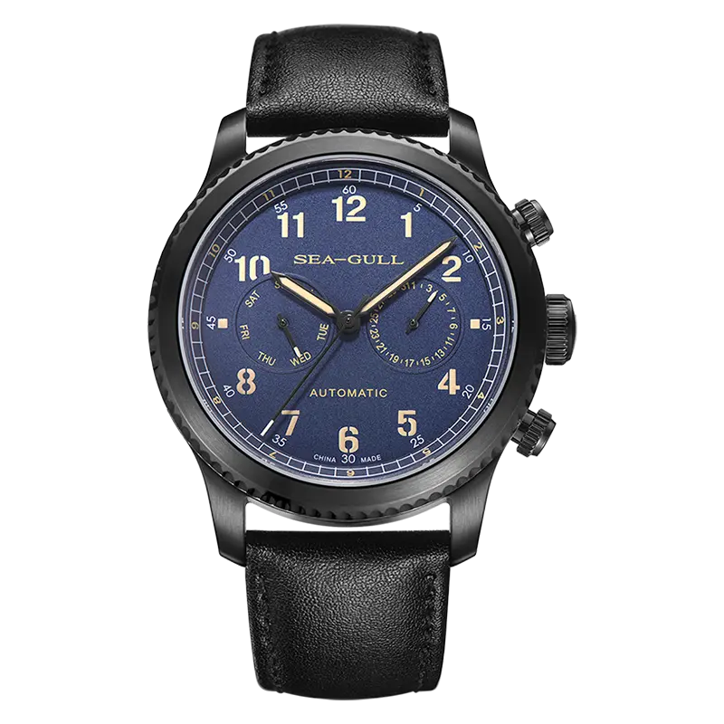 Pilot | Complete Calendar | Leather Strap | 43mm Sea-Gull