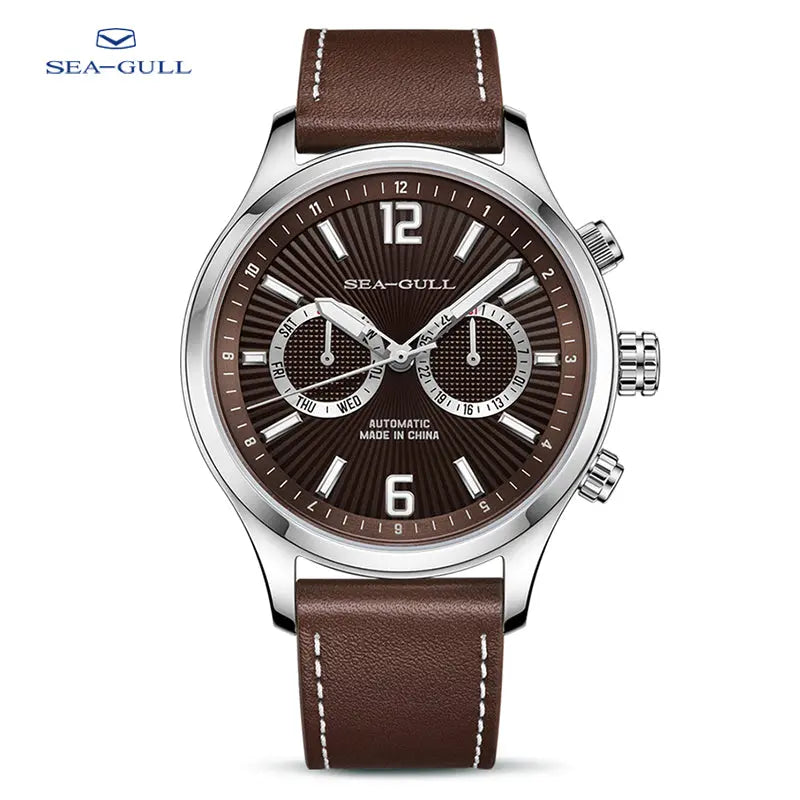 Dual Time Zone | GMT | Pilot | Panda Eye | Luminous | Calendar | 42mm Sea-Gull