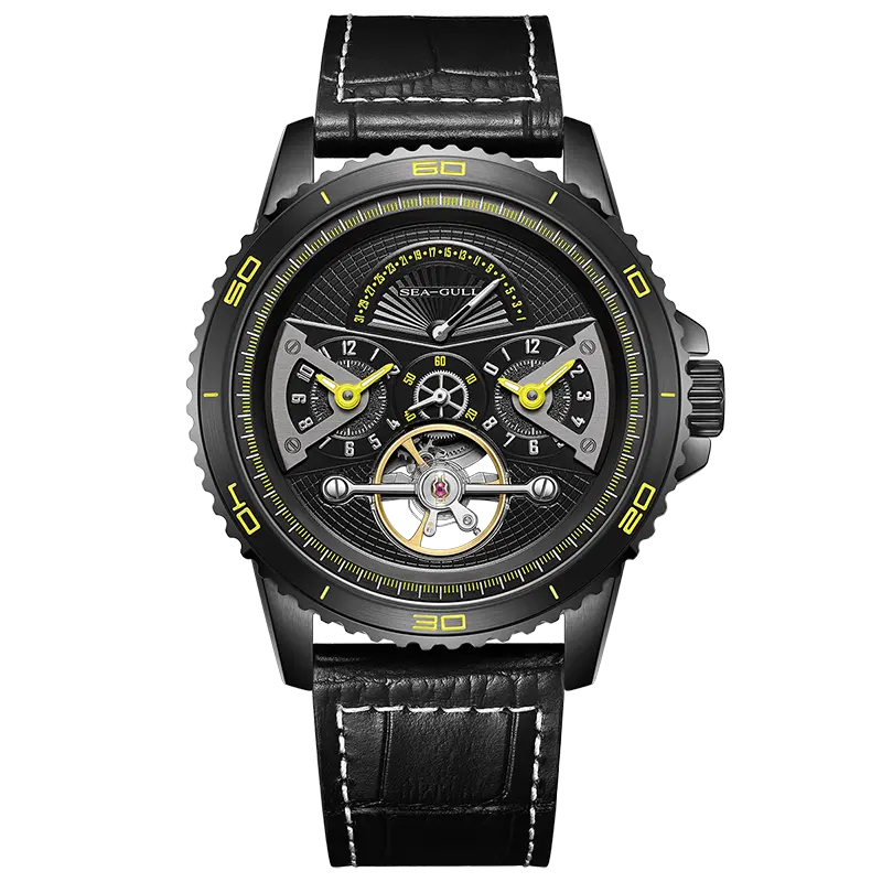 Dual Time Zone | GMT | Retrograde Calendar | Flywheel | 44mm Sea-Gull