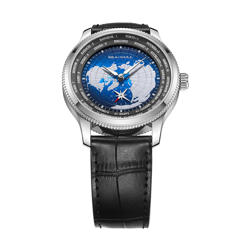 GMT Watch | World Time | Sub Second Dial | 41mm Sea-Gull