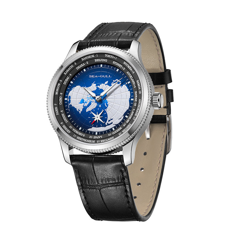 GMT Watch | World Time | Sub Second Dial | 41mm Sea-Gull