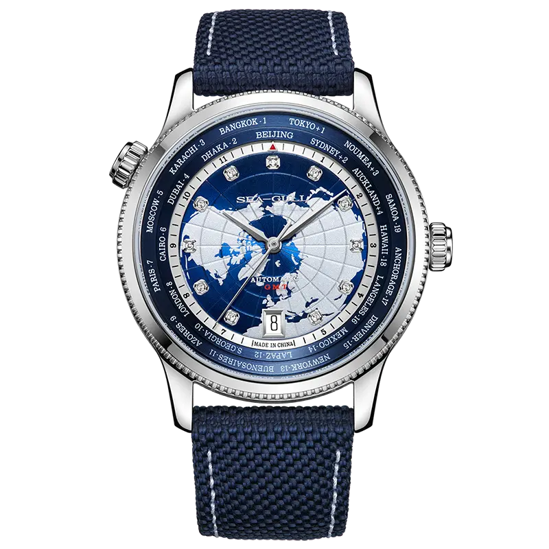 GMT | World Time | Dual Time Zone | Calendar | 41mm Sea-Gull