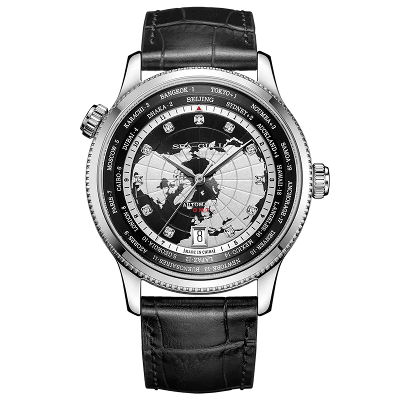 GMT | World Time | Dual Time Zone | Calendar | 41mm - Sea-Gull Watch Official Store