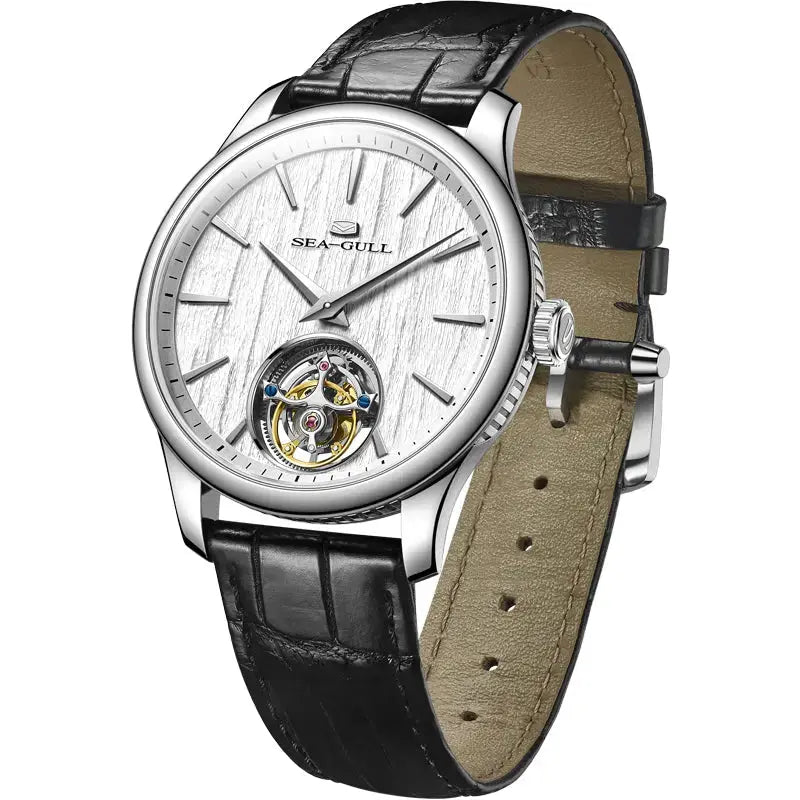 Ultra-thin Automatic Tourbillon | 9.35mm Thickness | Chinese Guqin Texture Dial | 42mm Sea-Gull