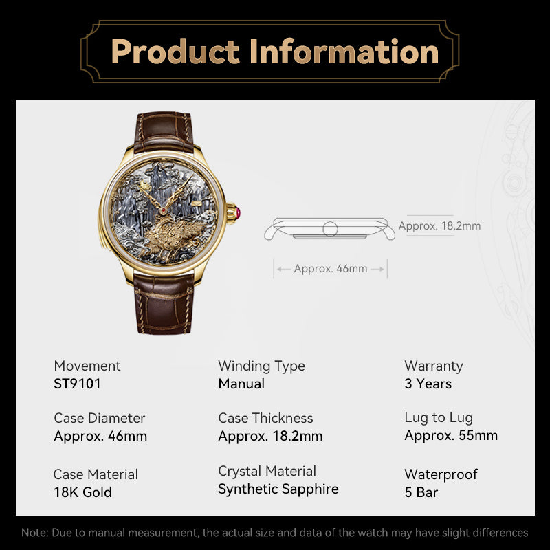 Tourbillon | Three-Legged Golden Crow | Minute Repeater | Gold-Engraved | Automaton | 46mm Sea-Gull