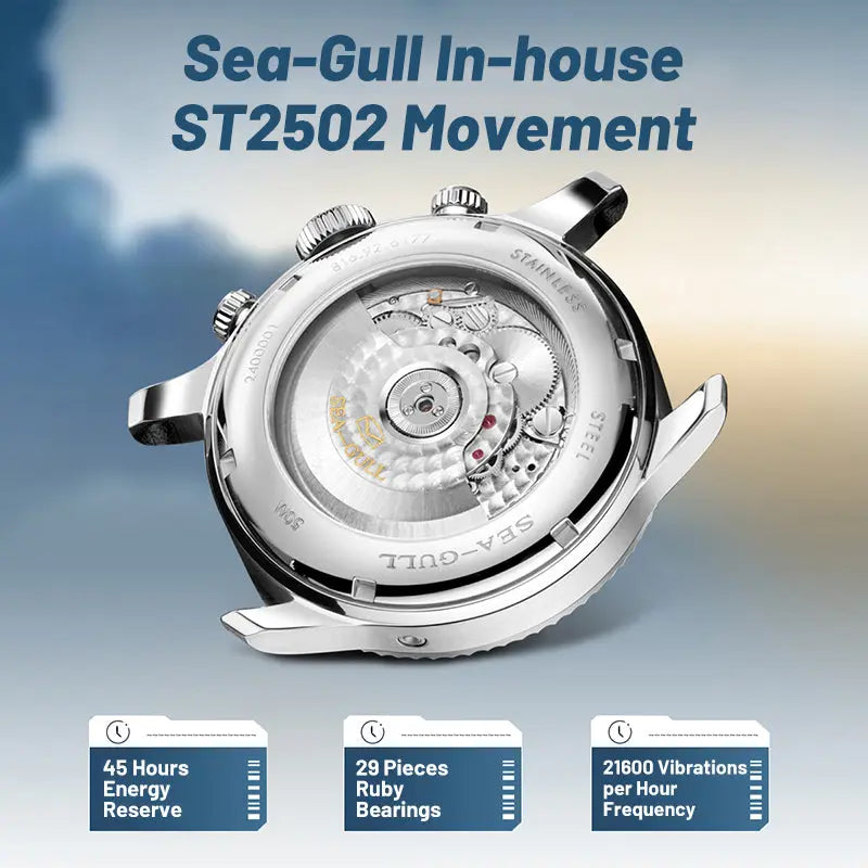 Panda Eye | GMT | Dual Calendar | Tachymeter | 43mm Sea-Gull