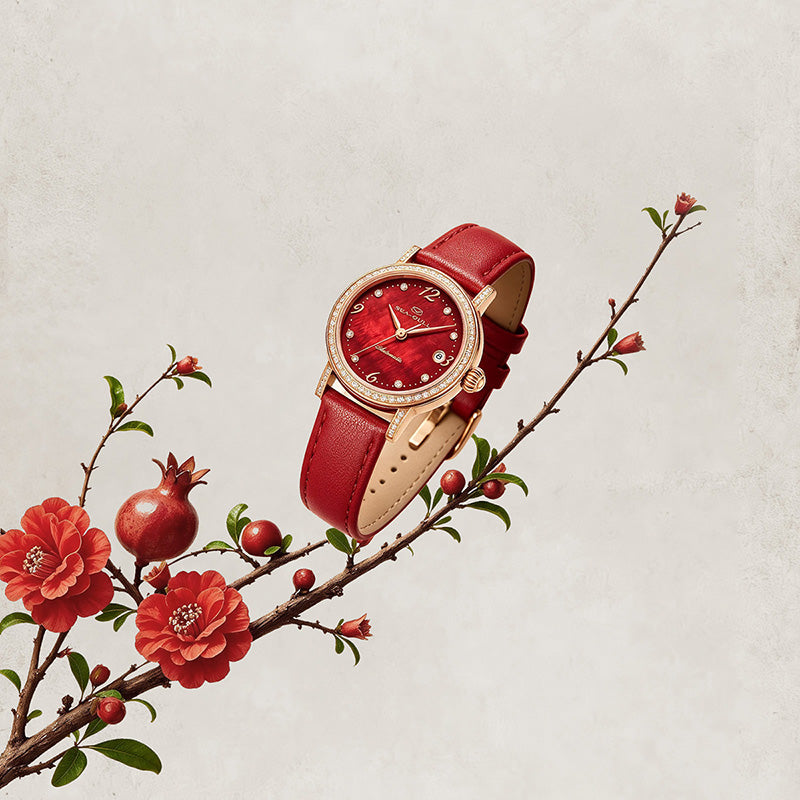 Red Mother-of-Pearl Dial | Small Dial Automatic Lady Watch | 27mm