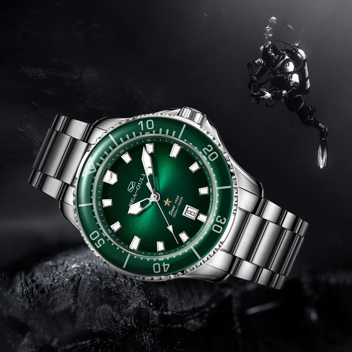 Dive | Ocean Series | 300M Waterproof | Luminous | Calendar | 44mm Sea-Gull