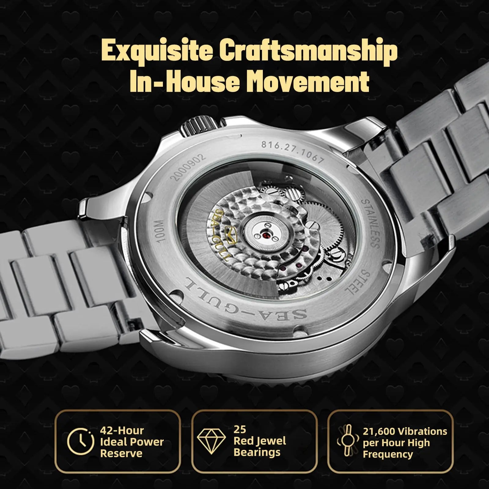 Ocean Series | Diving | Poker Master | 100M Waterproof | Luminous | 44.5mm Sea-Gull