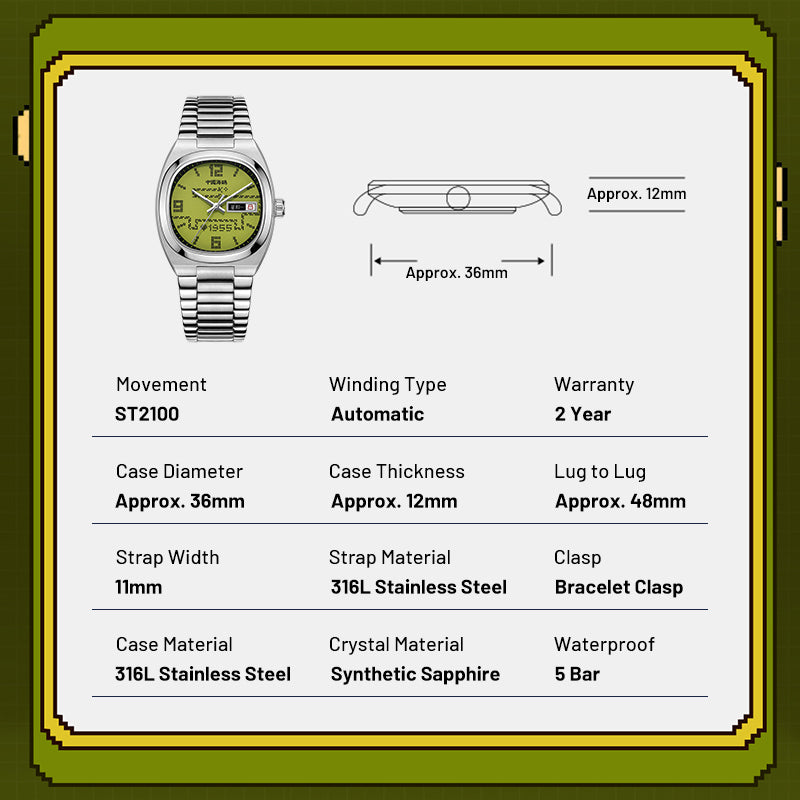 Vintage | Reloj de Serpiente Glotona | Tonneau | Edición Especial | 36mm