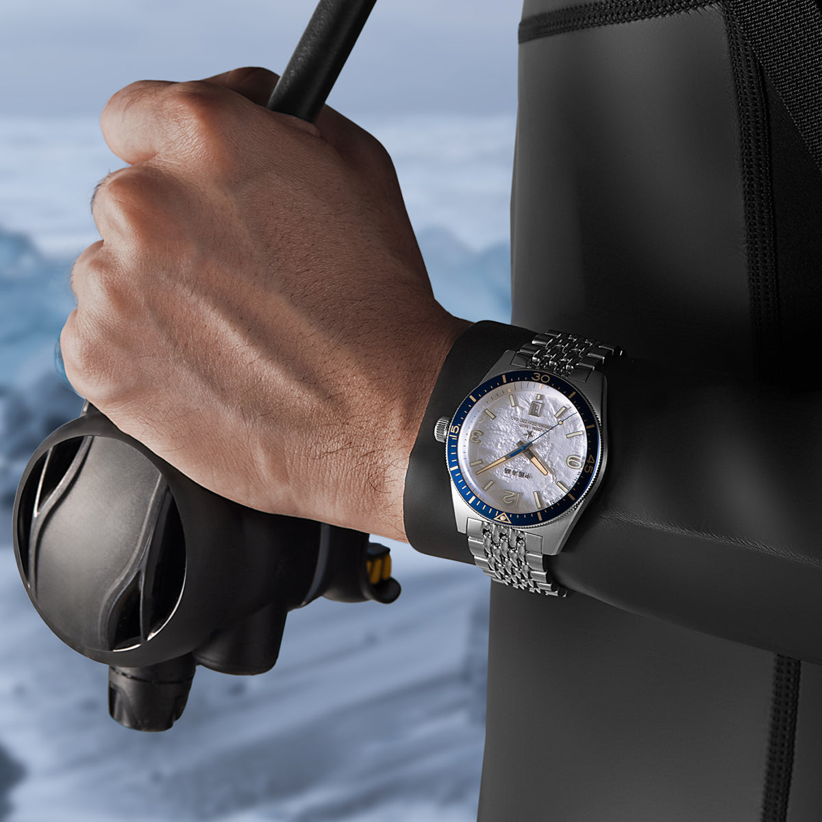 Serie Oceánica | Expedición Antártica 1984 | 200m Impermeable | Calendario | Luminiscente | Buceo | 40mm