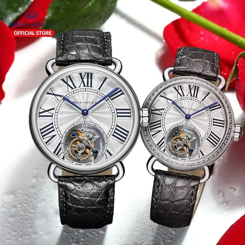 Tourbillon | Heritage Series | Couple Watch | Roman Numeral | 42mm/39mm Sea-Gull