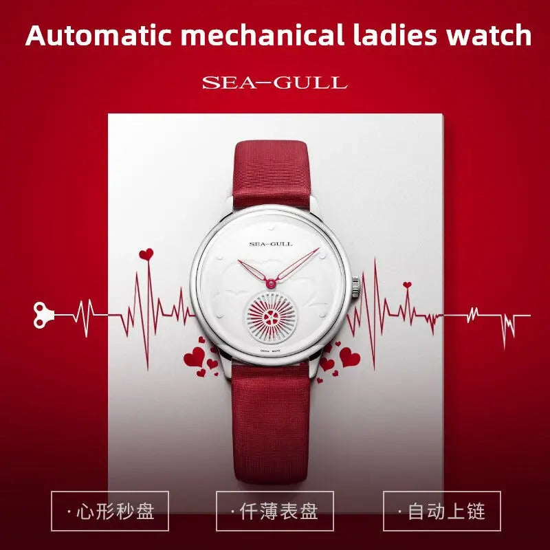 Elegant | Heart-shaped Sub-dial | 34mm Sea-Gull