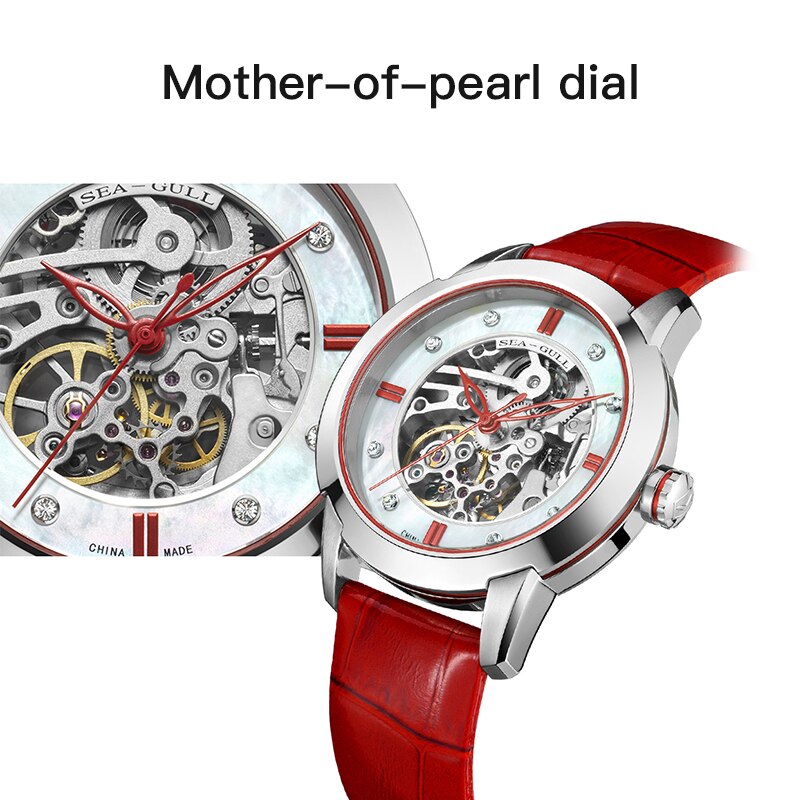 Elegant | Skeleton | Mother-of-Pearl Dial | 38mm Sea-Gull