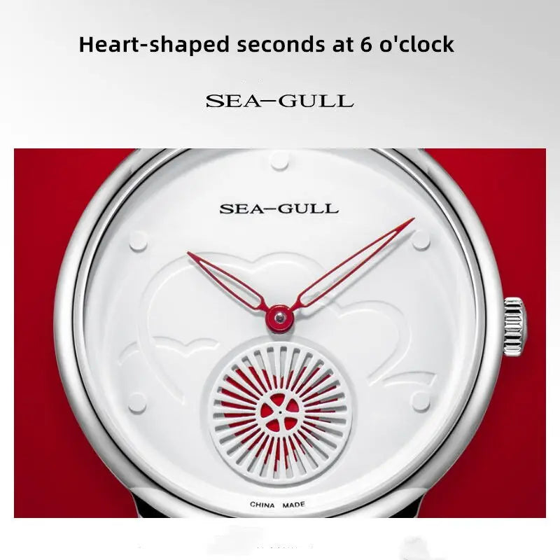 Elegant | Heart-shaped Sub-dial | 34mm Sea-Gull