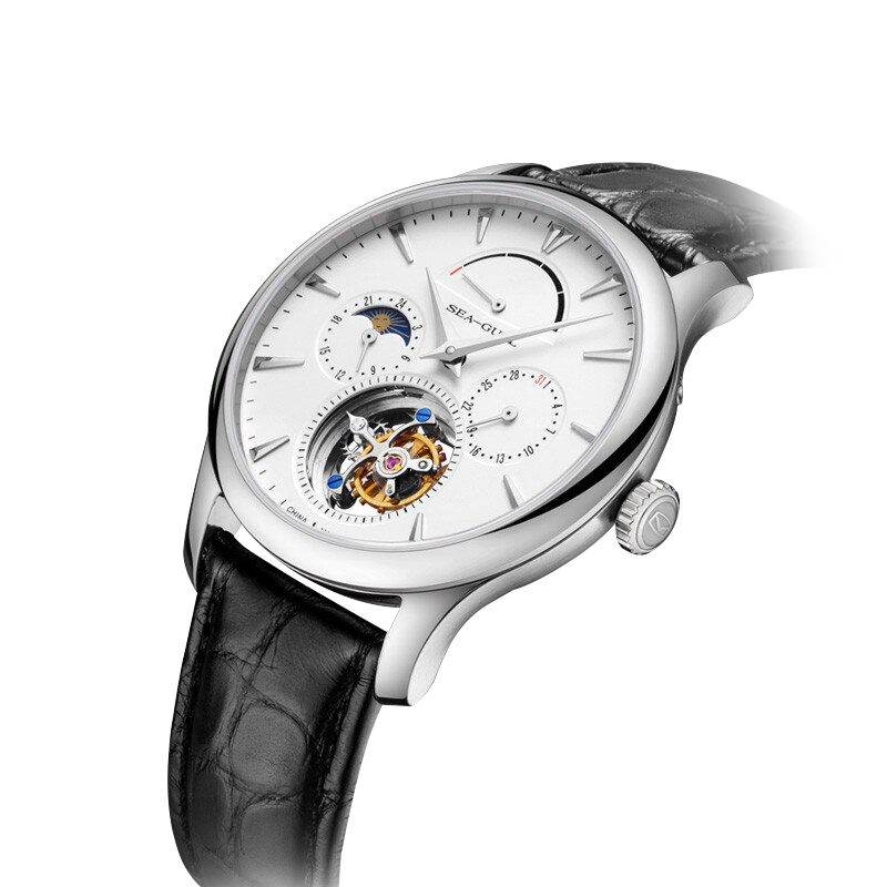 Tourbillon | Moon Phase | Complete Calendar | Energy Indicator | 41mm Sea-Gull