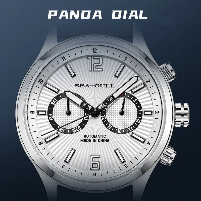 Dual Time Zone | GMT | Pilot | Panda Eye | Luminous | Calendar | 42mm Sea-Gull