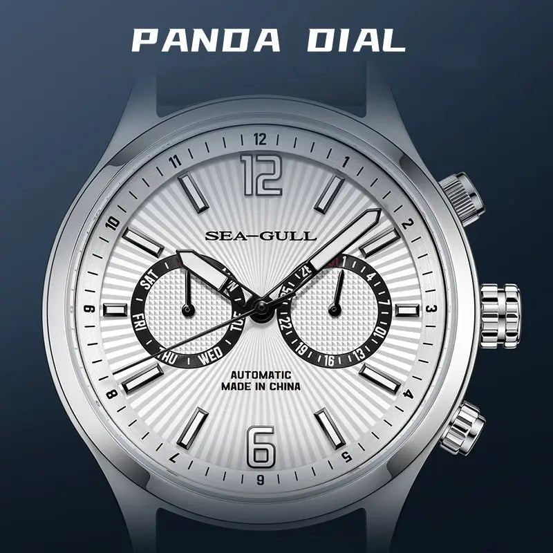 Dual Time Zone | GMT | 飛行員 | 熊貓面 | 夜光 | 日曆 | 42mm Sea-Gull