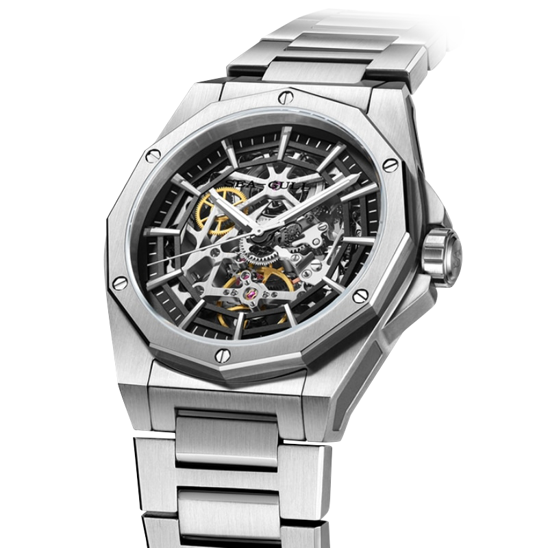 Série Edge | Squelette | Bracelet en acier inoxydable | 42mm