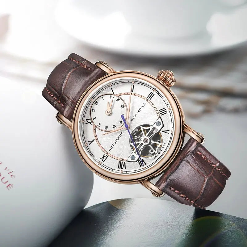 Dual Time Zone | GMT | Skeleton | Flywheel | Roman Numeral | 40mm Sea-Gull