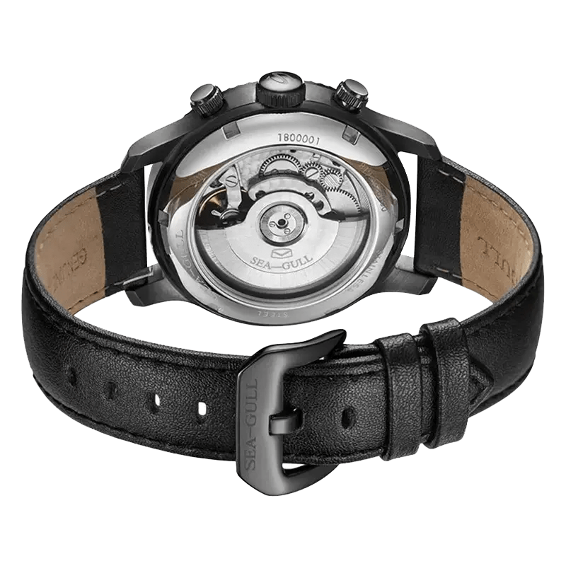 Pilot | Calendrier complet | Bracelet en cuir | 43 mm Sea-Gull