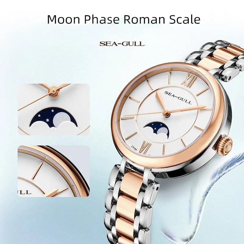 Moon Phase | Niche | Fashion | Roman Numeral | 36.5mm Sea-Gull