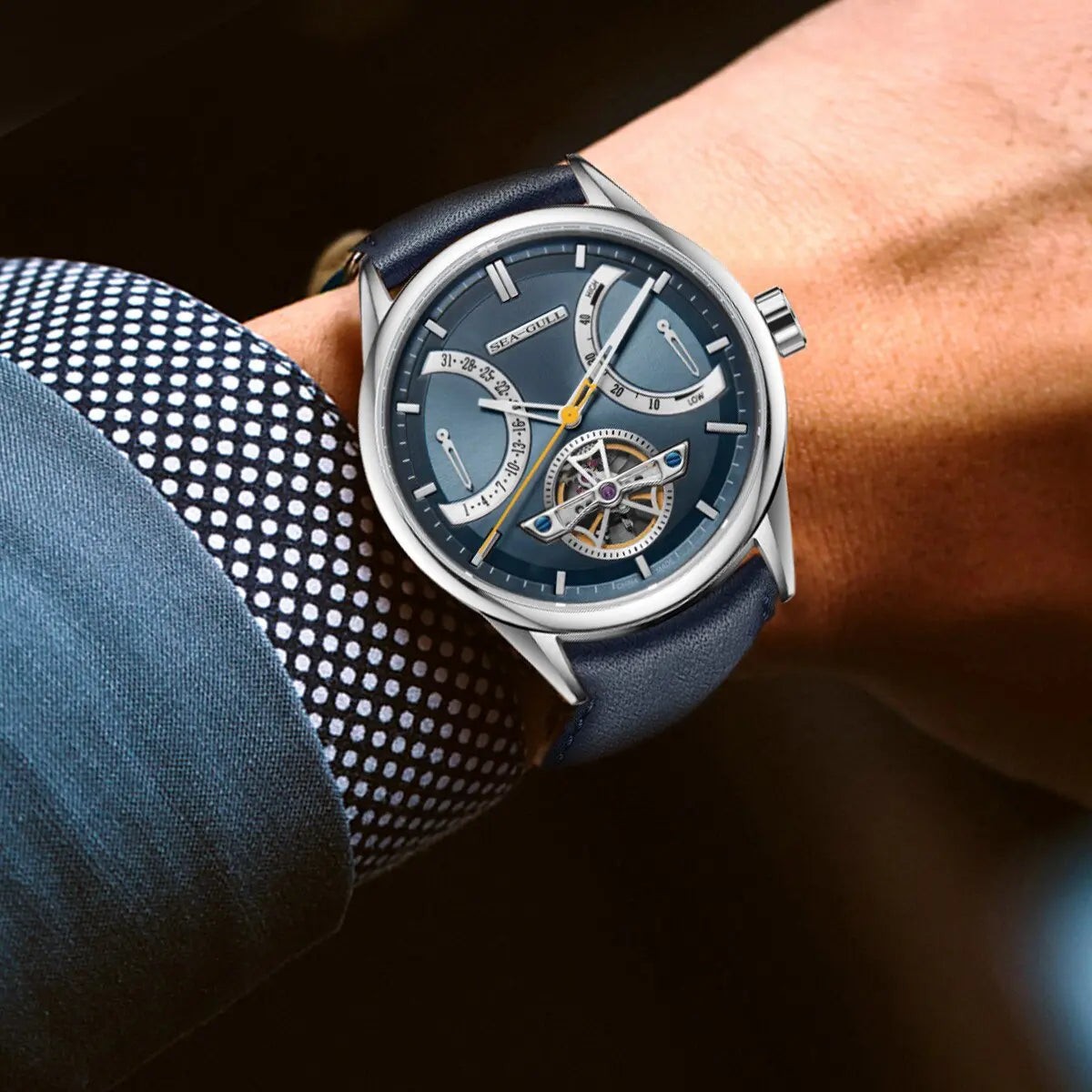 Master Series | Flywheel | Complete Calendar | Energy Indicator | 42mm Sea-Gull