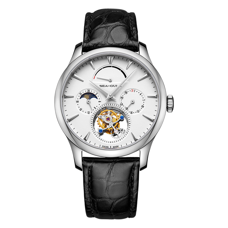 Tourbillon | Moon Phase | Complete Calendar | Energy Indicator | 41mm Sea-Gull