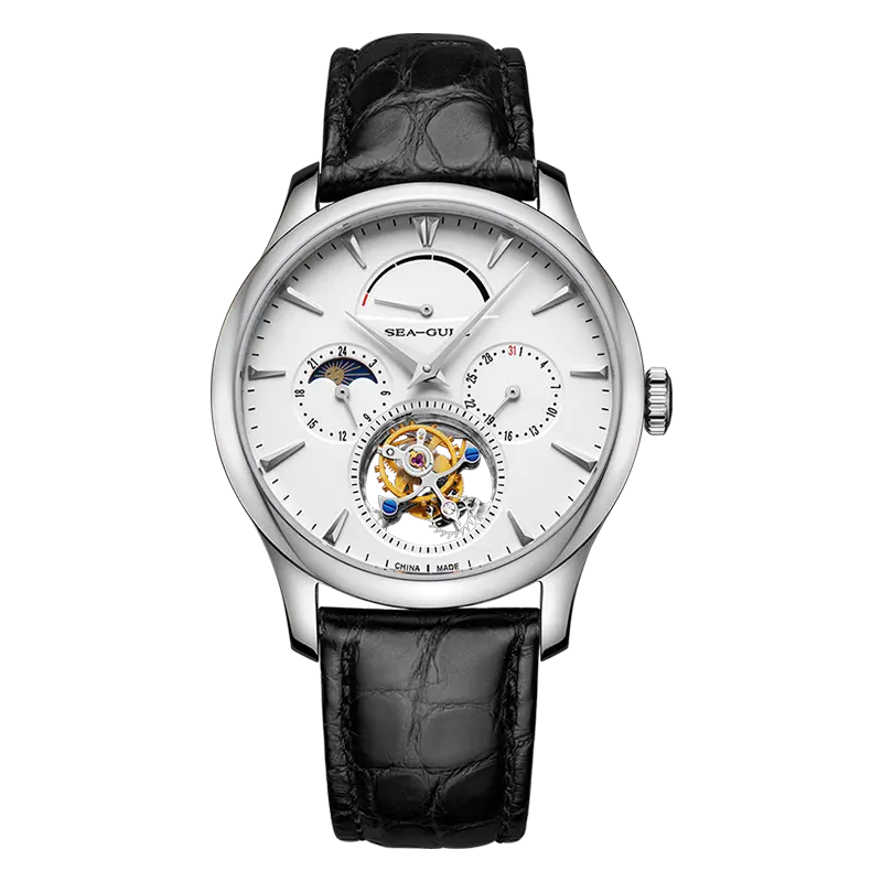 Tourbillon | Moon Phase | Complete Calendar | Energy Indicator | 41mm Sea-Gull
