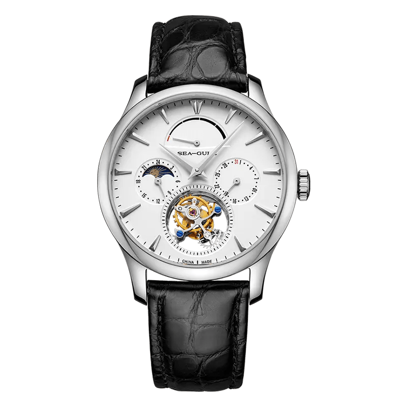 Tourbillon | Moon Phase | Complete Calendar | Energy Indicator | 41mm - Sea-Gull Watch Official Store