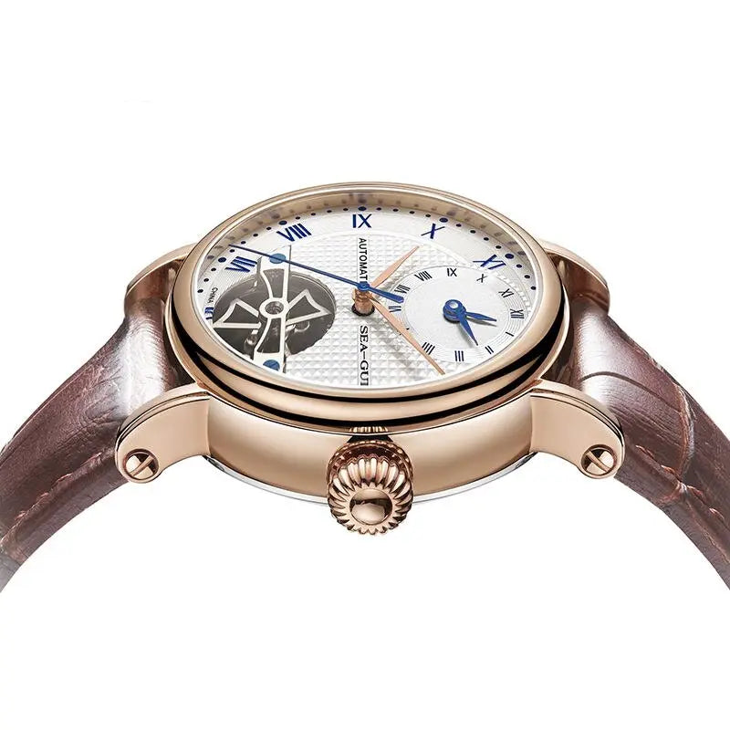 Dual Time Zone | GMT | Skeleton | Flywheel | Roman Numeral | 40mm Sea-Gull