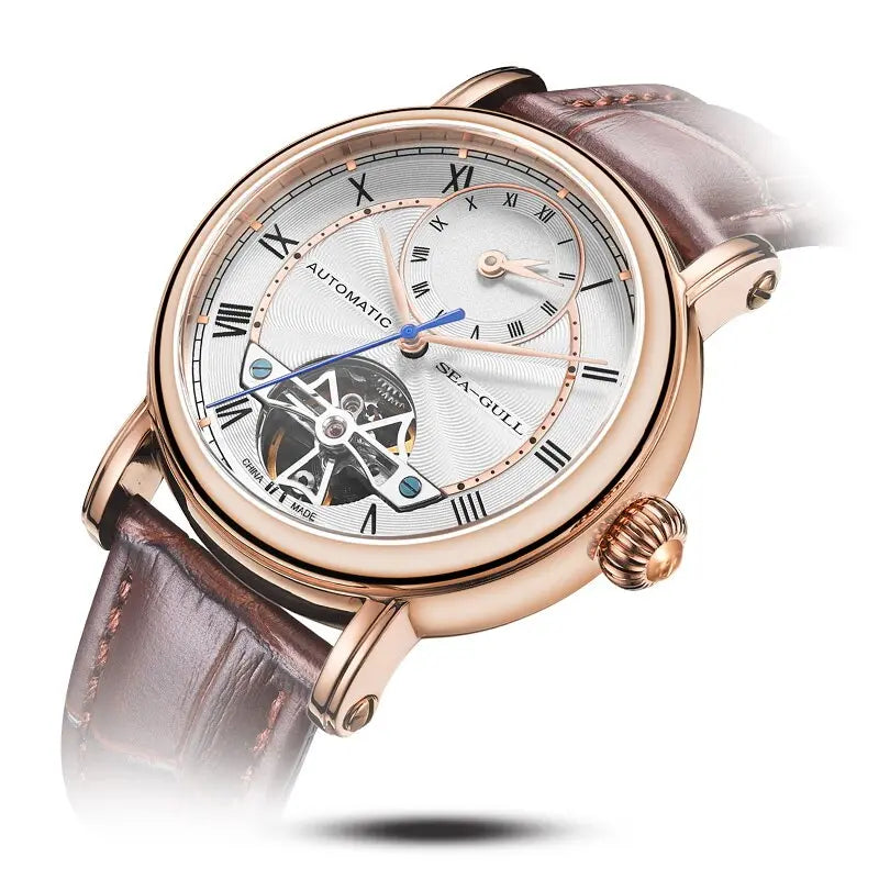 Dual Time Zone | GMT | Skeleton | Flywheel | Roman Numeral | 40mm Sea-Gull