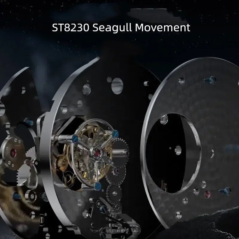 Tourbillon coaxial | Série Vast Star River | Cadran en aventurine | 42 mm Sea-Gull