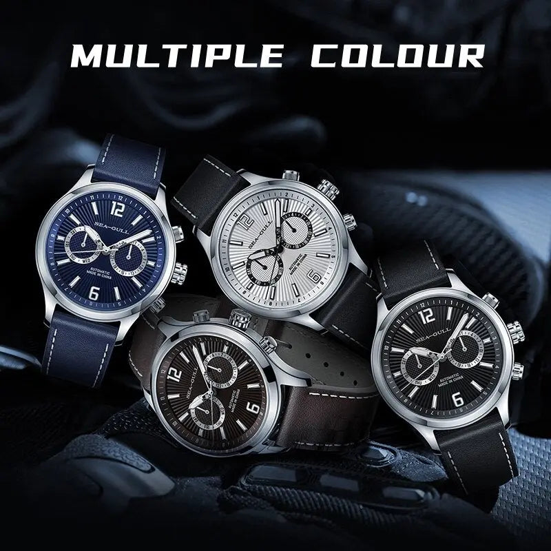 Dual Time Zone | GMT | Pilot | Panda Eye | Luminous | Calendar | 42mm Sea-Gull