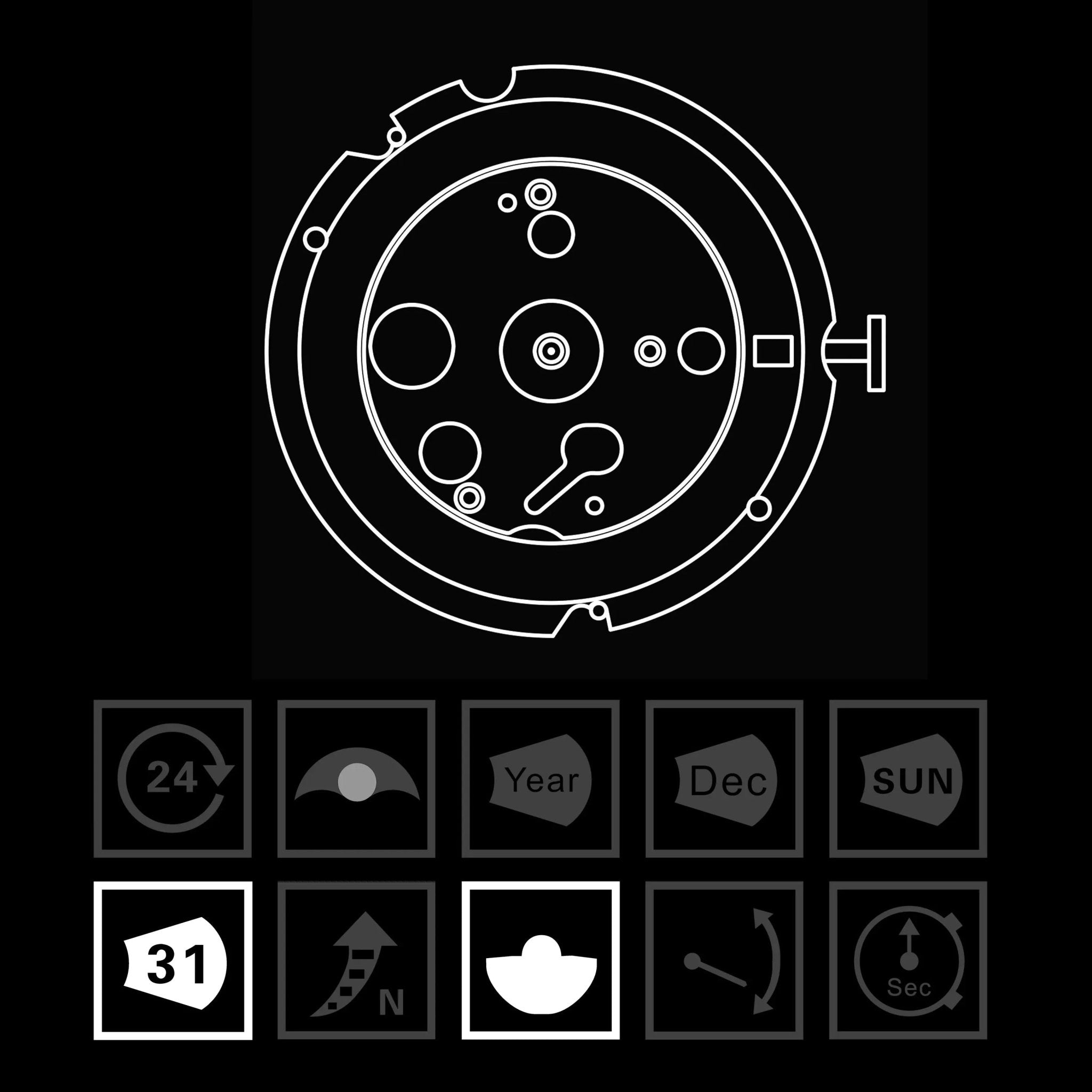 ST1612 | Single Calendar | Three-Position Adjustment - Sea-Gull Watch Official Store