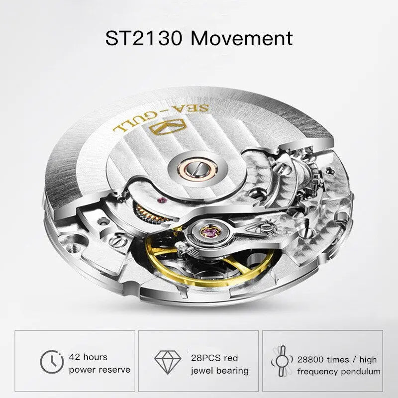 Business | Single Calendar | Stainless Steel Strap | 39mm Sea-Gull