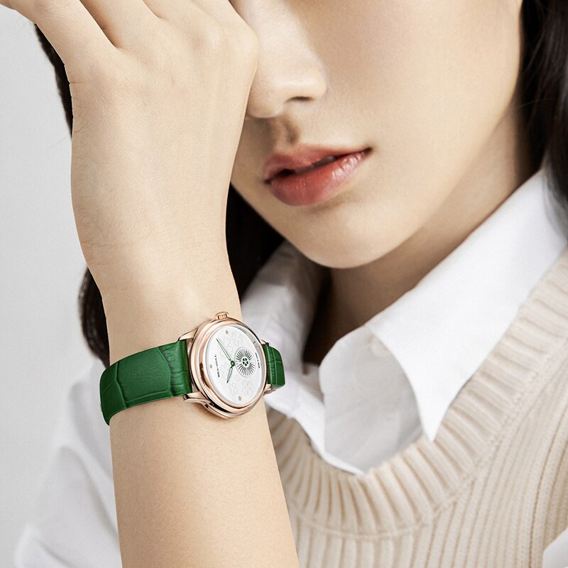 Four-Leaf Clover Dial | Minimalist | Lucky Gift | 34mm Sea-Gull