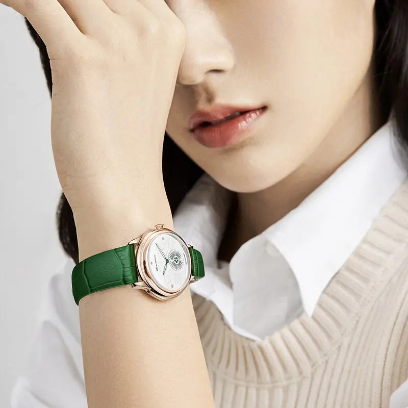 Four-Leaf Clover Dial | Minimalist | Lucky Gift | 34mm Sea-Gull