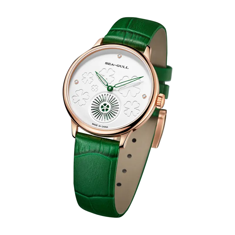 Four-Leaf Clover Dial | Minimalist | Lucky Gift | 34mm Sea-Gull