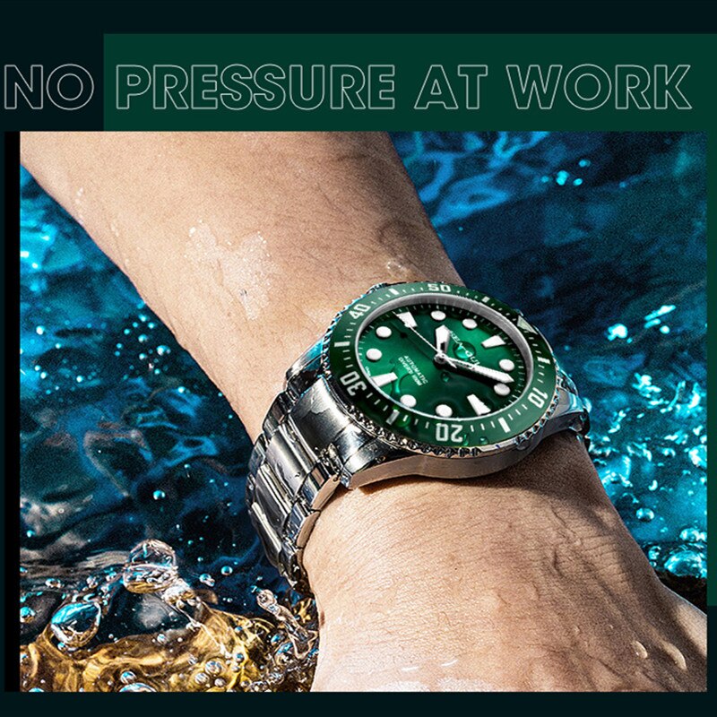Serie Oceánica | 100M Impermeable | Buceo | Luminoso | 44mm