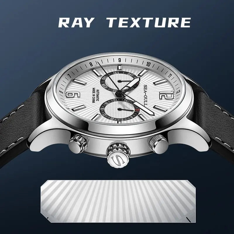 Dual Time Zone | GMT | Pilot | Panda Eye | Luminous | Calendar | 42mm Sea-Gull