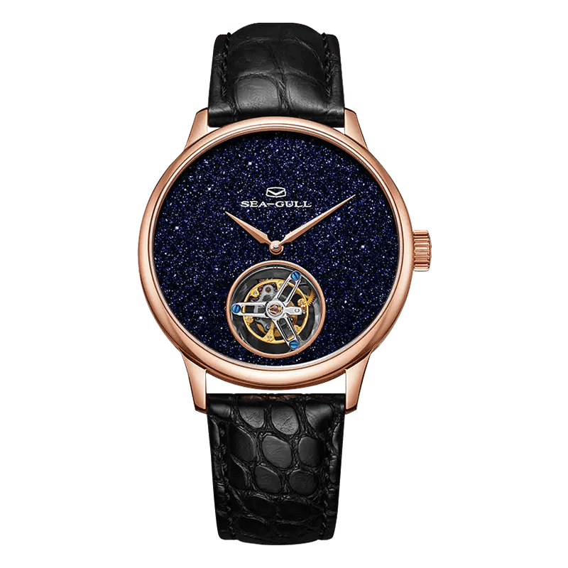 Tourbillon coaxial | Série Vast Star River | Cadran en aventurine | 42 mm Sea-Gull